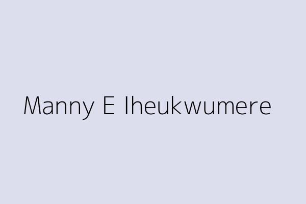 Manny E Iheukwumere